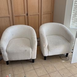 2 White Sofa Seats 