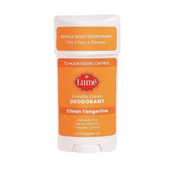 Lume Deodorant Cream Stick Aluminum-Free Sensitive Skin 2.2 oz Clean Tangerine
