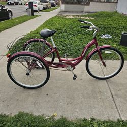 Adult Tricycle Trike unisex 3 Wheel Bike Schwinn 26 Bicycle w/ Storage Basket
