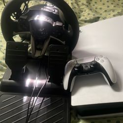 Ps5 And Steering Wheel For Ps5 And 3 Controllers 