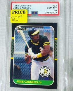 Jose Canseco 1987 Donruss PSA Gem Mint 10