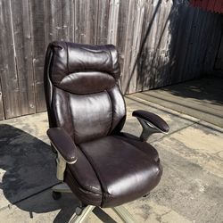 Brown Faux Leather Office Chair