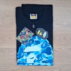 A Bathing Ape BAPE Ape Head Color Camo Graphic Print Crew Neck T-Shirt M