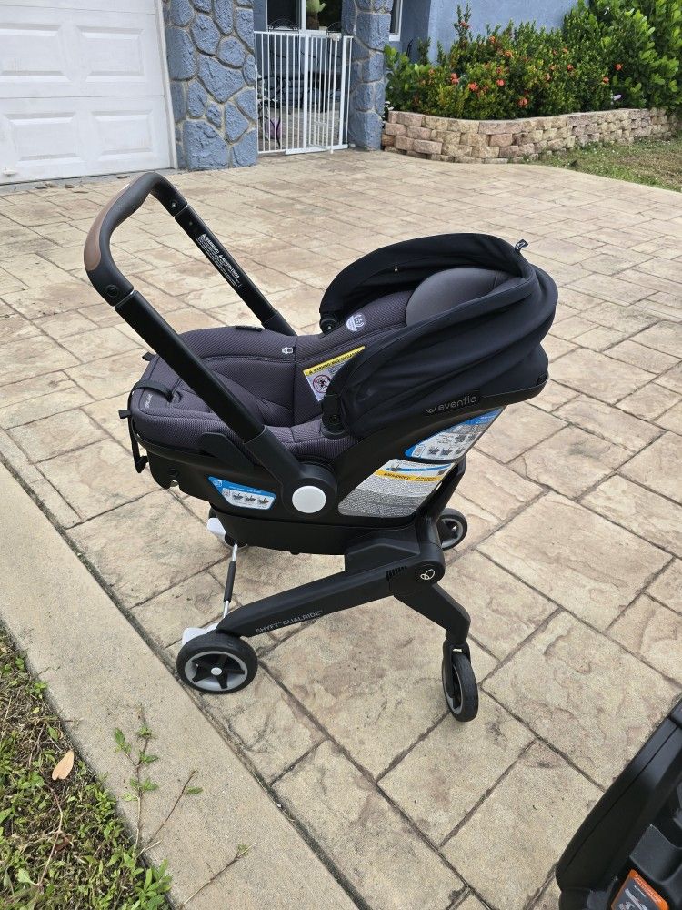 Evenflo Shyft DualRide - Infant Car Seat and Stroller Combo (Boone Gray)