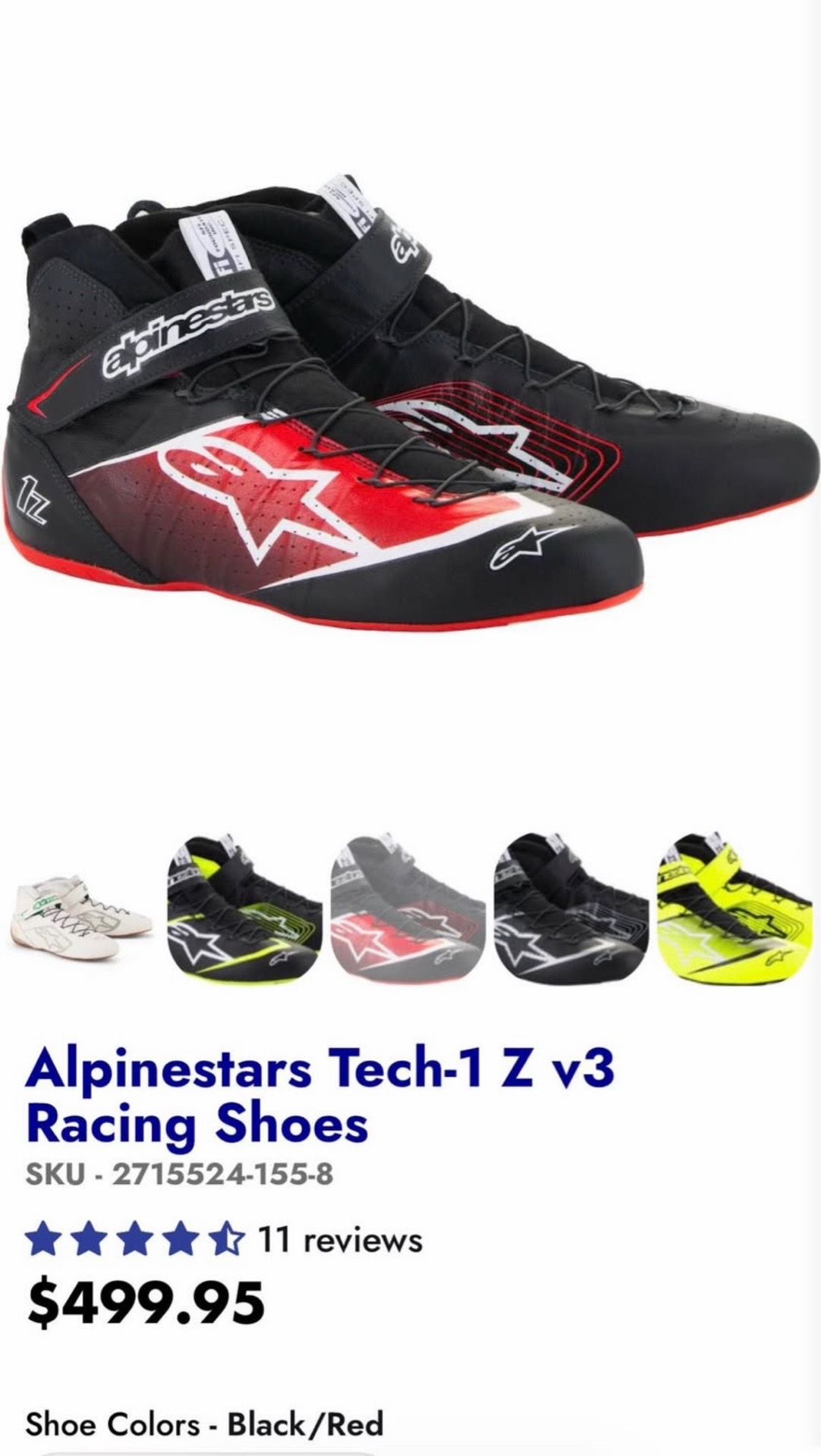 Alpinestars Tech-1 Z v3 Racing Shoes