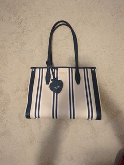 Kate Spade Market Striped Canvas Medium Tote Bag - Blue