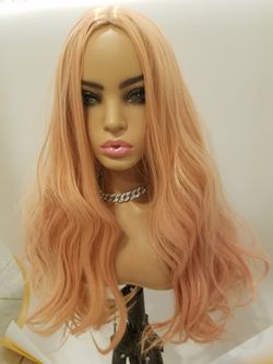 Long Pink Wavy Wig