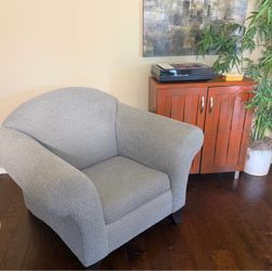Mid Century Large Grey Accent Chair
