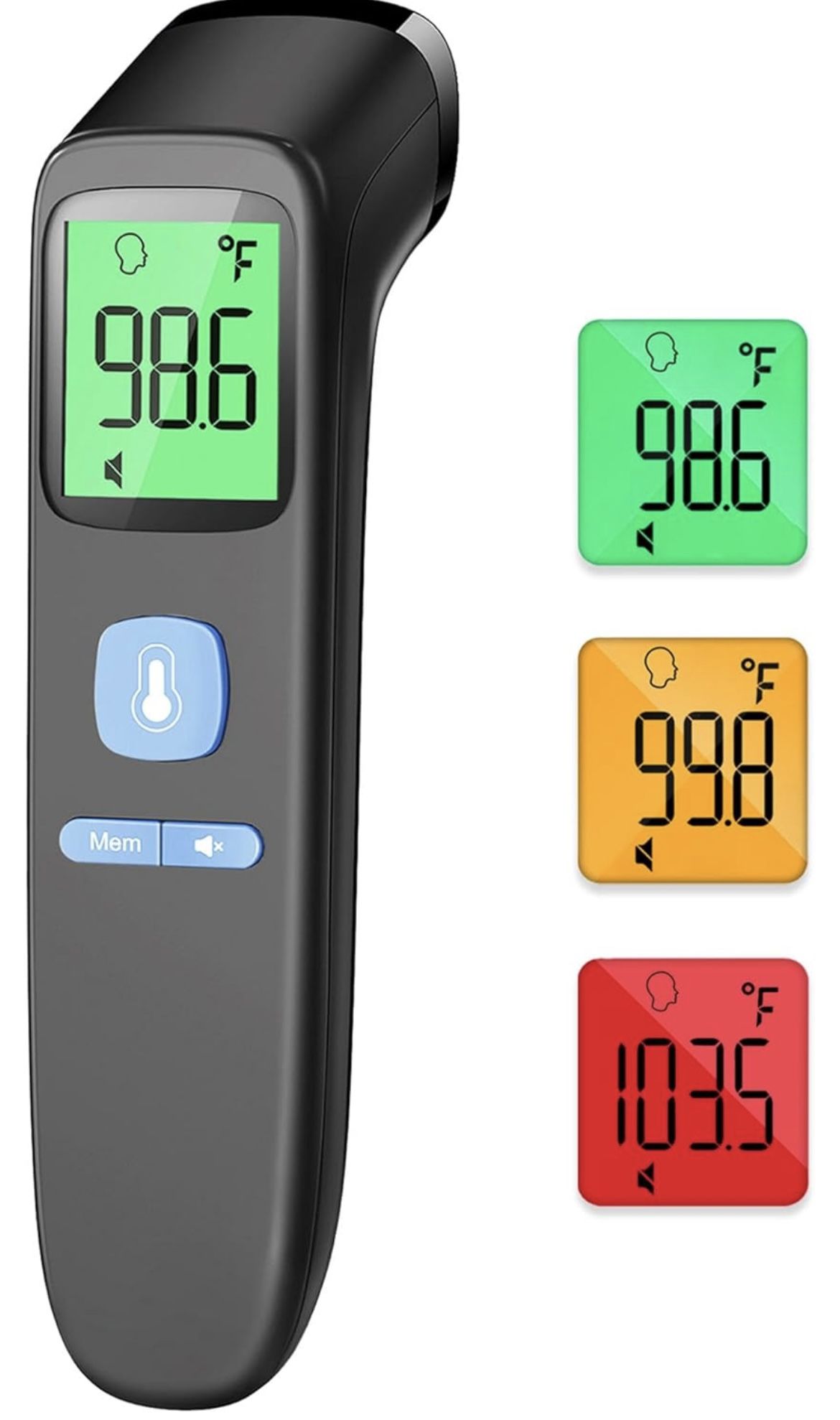 New In Box No-Touch Forehead Thermometer,Infrared Digital,Accurate Reading with Large Display,Mute Mode,Memory Recall,Fever Alarm