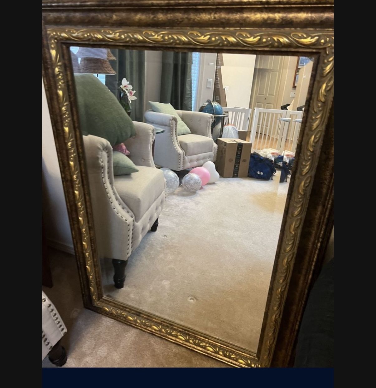 Ornate Vintage-Style Mirror - 45” x 33”