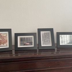 Set Of Four 4x6 Photo Frames With Assorted Artwork