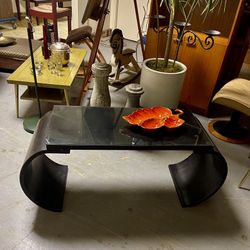 Antique Glass Top Coffee Table 