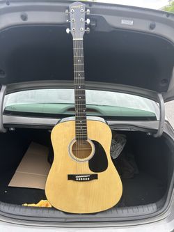 Starcaster Dreadnought Acoustic Guitar Natural 6 String Full Size with Gig Bag