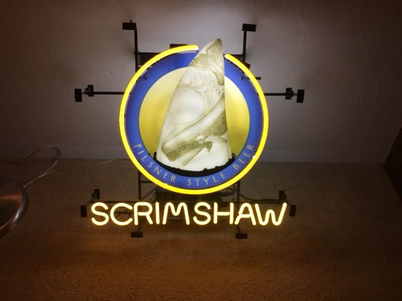 Scrimshaw beer neon