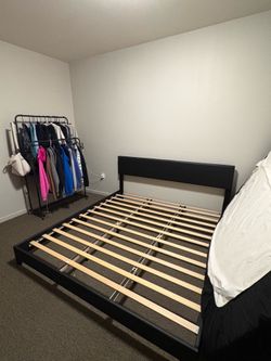 new king bed frame - black
