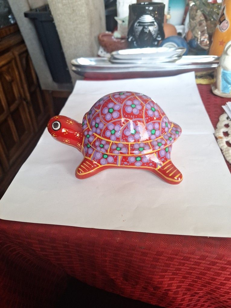 Mexican Red Clay Pottery Trinket Dish 
