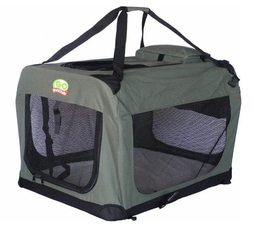Go Pet Club 48" Soft Collapsible Dog Crate for Dogs, Portable Pet Carrier, Thick Padded Pet Travel Crate~SAGE GREEN