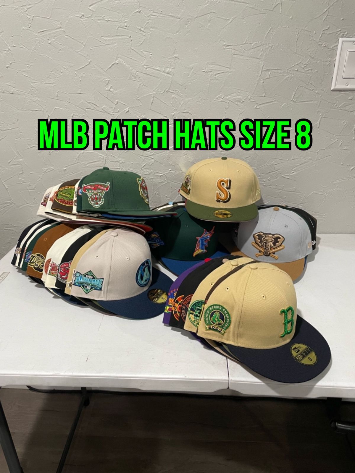 MLB New Era Patch UV 59fifty Fitted Hats Size 8 Many Teams To