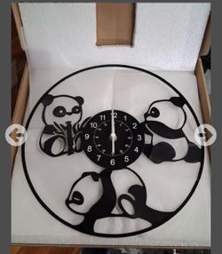 Panda Vinyl Record Wall Clock