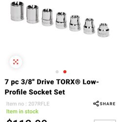 Snap On 3/8 And 1/4 Torx 