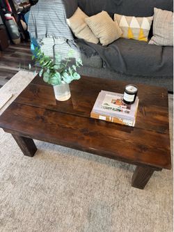 Custom Dark Wood Rustic Coffee Table