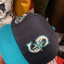 Seattle Fitted Size 7 1/2 Pink under brim Never Worn 