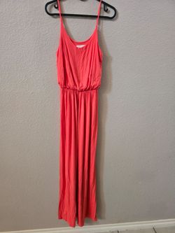Coral Spaghetti Strap Maxi Dress