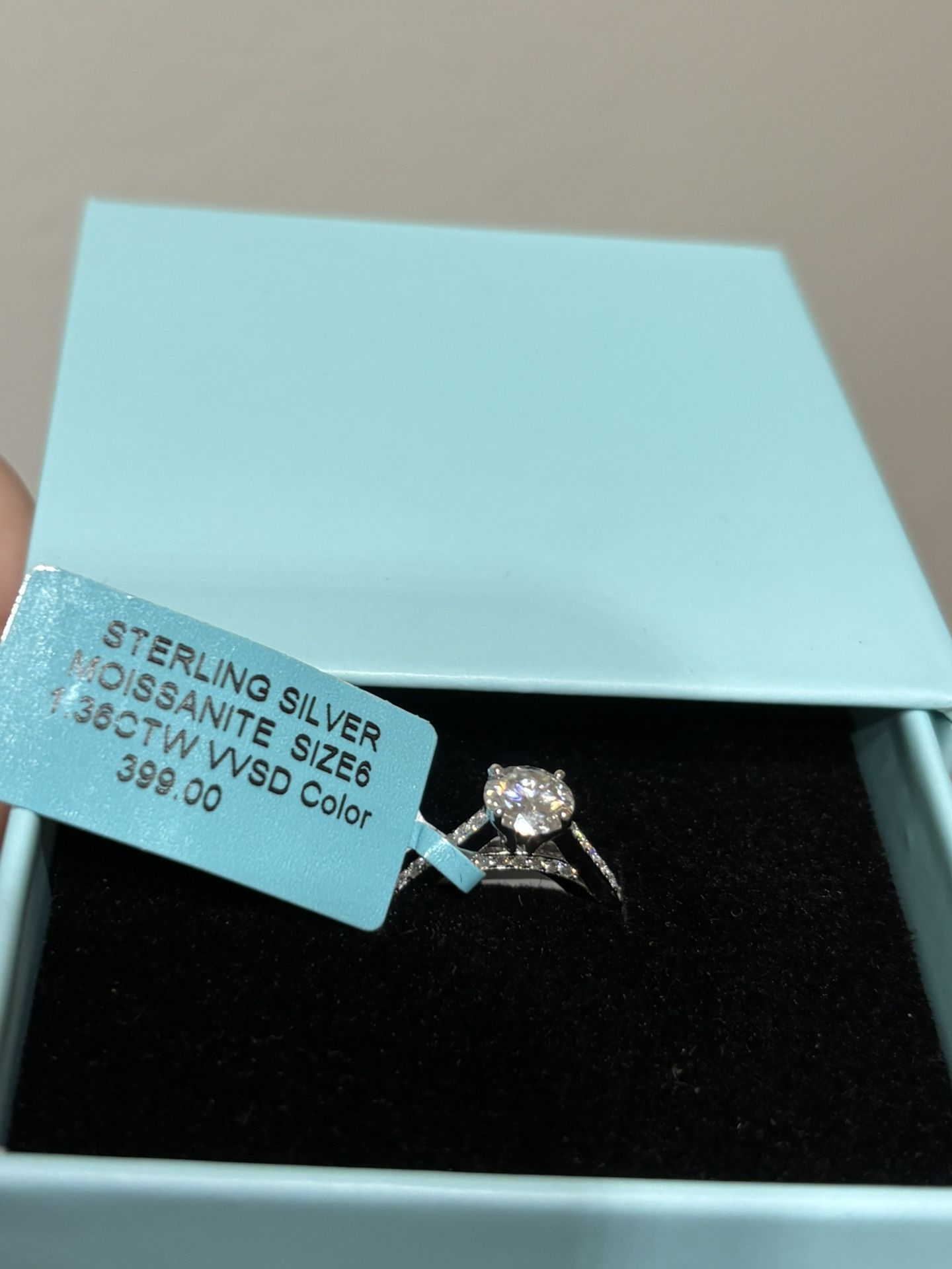 Moissanite.925 Sterling Silver Ring