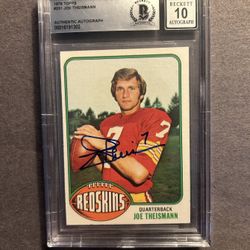 Vintage  1976 Topps Joe Theismann 2nd Yr signed.Beckett Authenticated 10 Autograph. Negotiable 