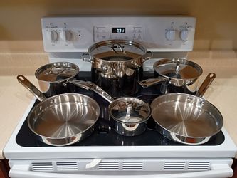 Marth Stewart pots and pans stainless steel 10 piece set. Walmart price is $189.