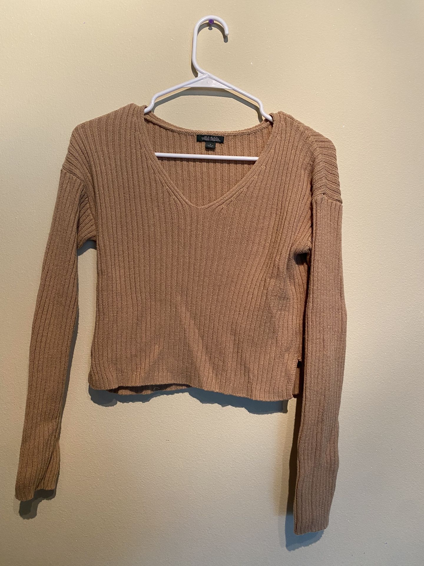Brown Knitted Sweatshirt Top