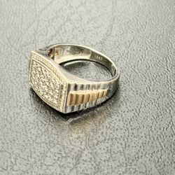 White Gold Ring Size 9.5 Natural Diamonds