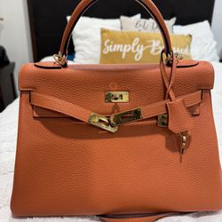 Hermes Kelly 32 cm Orange Gulliver Handbag 