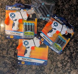 ZURU X-Shot Micro Foam Dart Blasters – Lot of 3