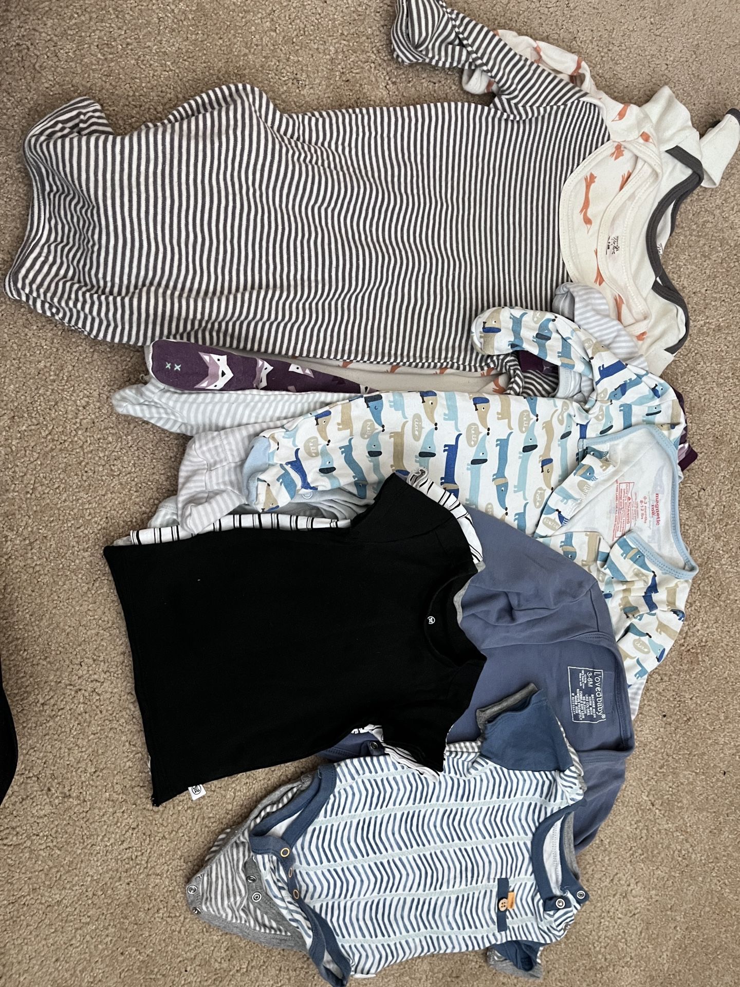 Baby Boy Lot 100% Organic Cotton 0-6 Months