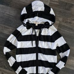 Michael Kors Lightweight Sweater Hoodie with Full Zipper Size Small