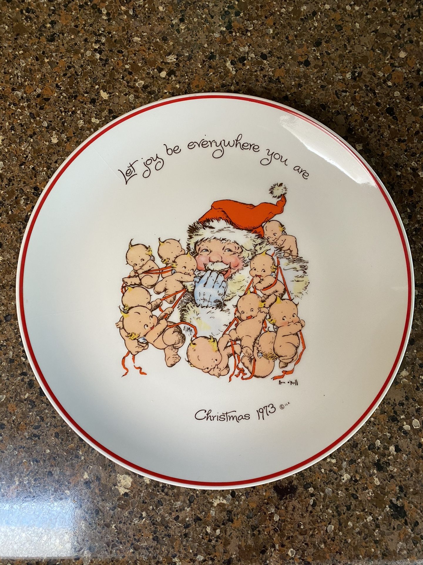 Christmas 1973 Kewpie Commemorative Plate