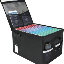 68 Upgraded 6400°F Fireproof Document File Organizer Box, Fireproof Storage Filing Cabinet with Lock, Portable Office Safe Box for Hanging Letter/Lega