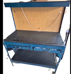 Work bench with pegboard
