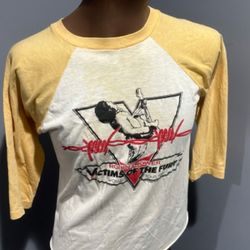 Vintage Robin Trower Victims Of The Fury 1980 World Tour 3/4 Sleeve Shirt Medium
