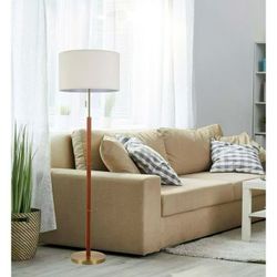 Wood and Brass 58"H Walnut Finish Floor Lamp with Pull Chain, Transitional, Adult Use $80
