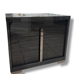 Luxury Bedside Tables Grey Laminated Wood