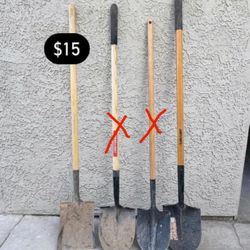 tools used once (mattock, shovel, rake, tamper, hammer, drain apade)