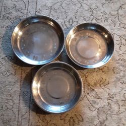 3 Old Stainless Steel Bowls