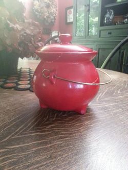 McCoy red kettle cookie jar