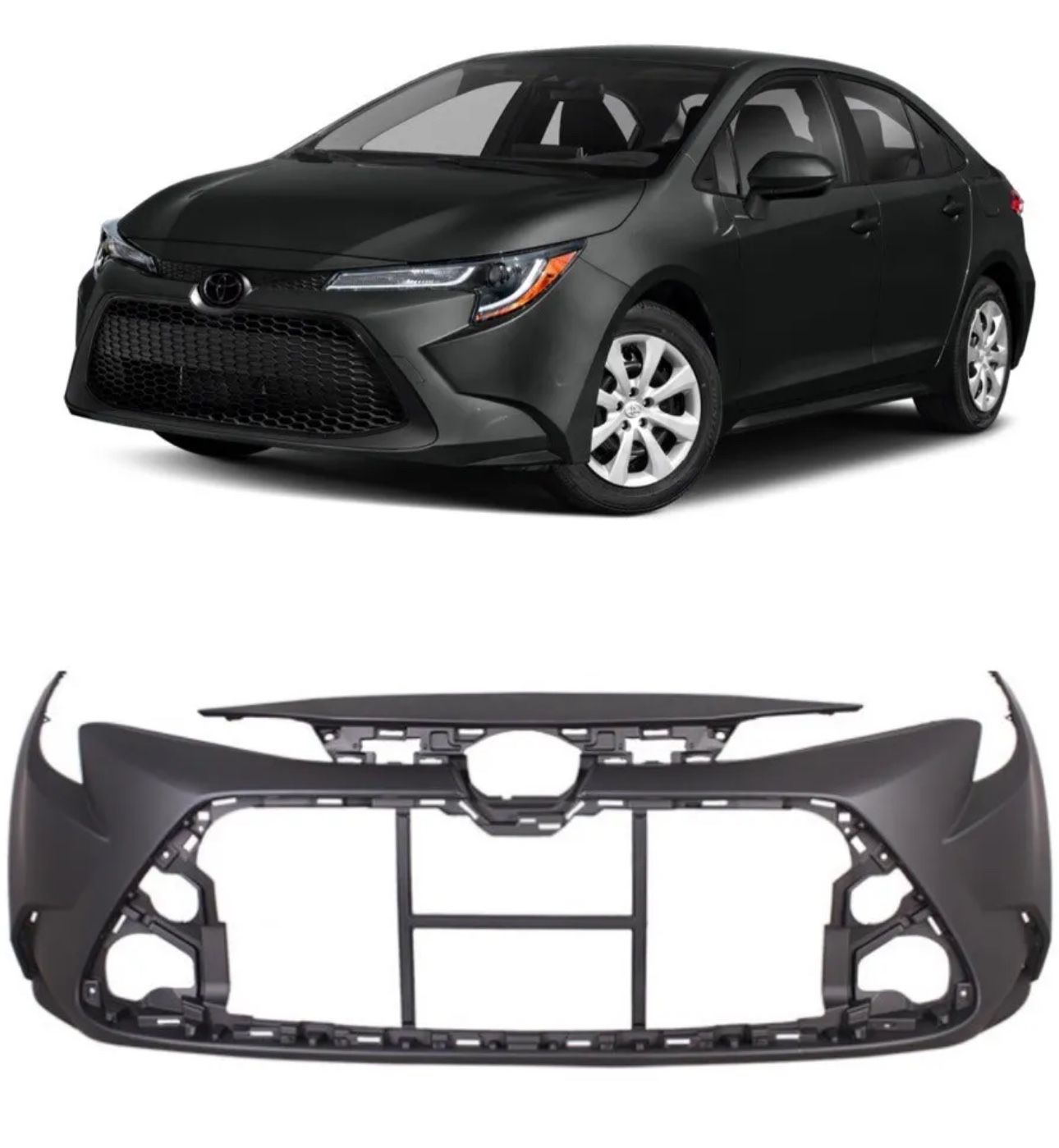 NEW Primered - Front Bumper Cover Fascia for 2020 to 2023 Toyota Corolla L LE XLE. This bumper has never been folded the way they come folded when you