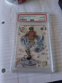 Bo Nix 2024 Topps Signature Class Fluidity RC PSA 10