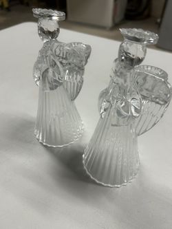 Glass Angel Candle Holders