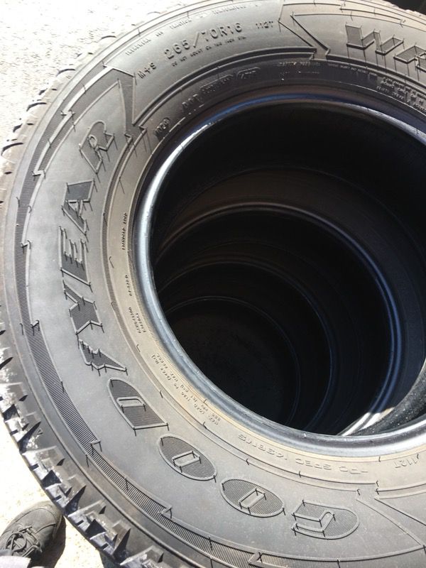 I have a vary chap 4 pair Used Tire Goodyear 265/70/R16
