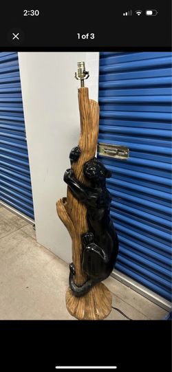 1980s Black Panther Floor Lamp Mid Century Modern Lighting Home Decor